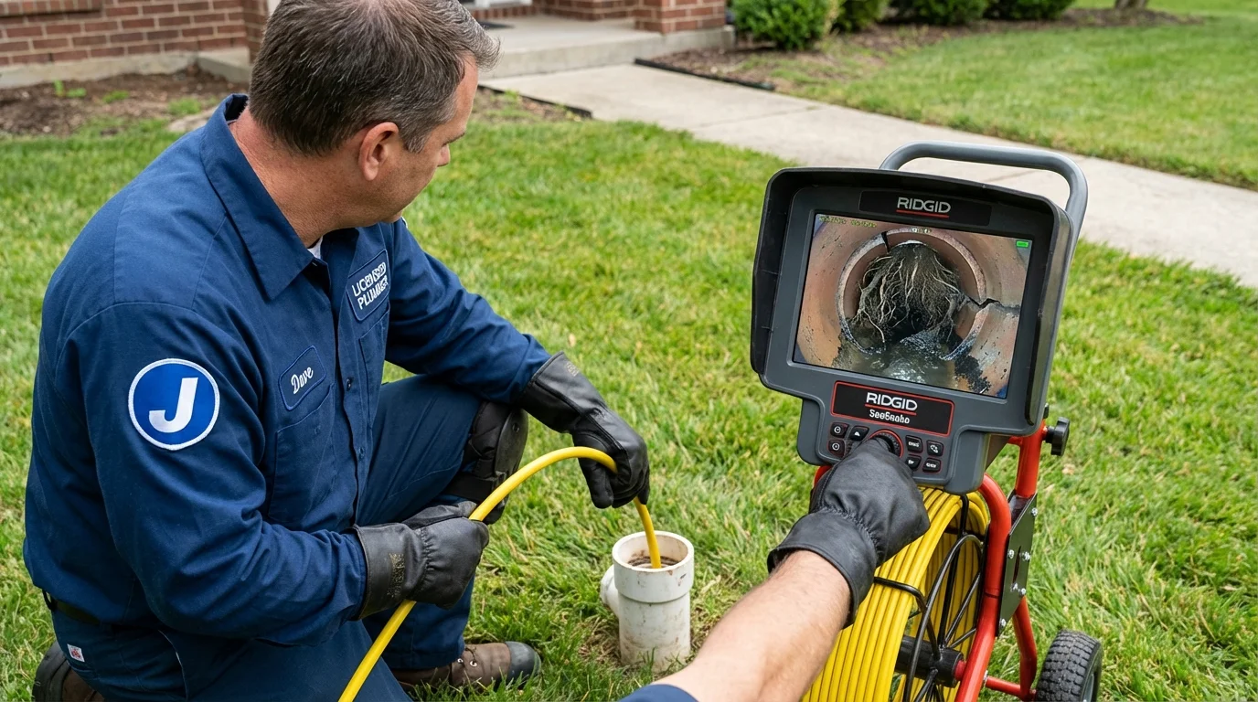 Sewer camera inspection being performed by Johns Plumbing LLC in Rosenberg